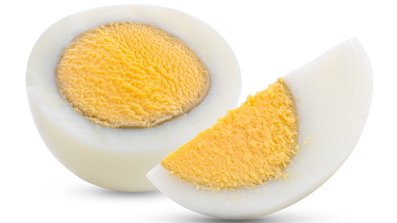Close-up of hard-boiled egg