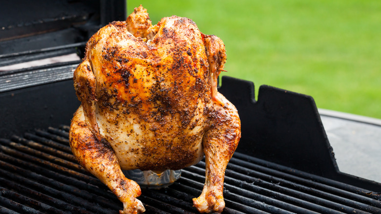 beer can chicken on grill