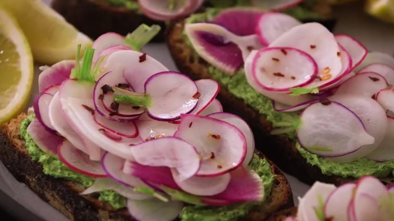 Radish tartine