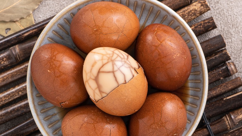 bowl of tea eggs 