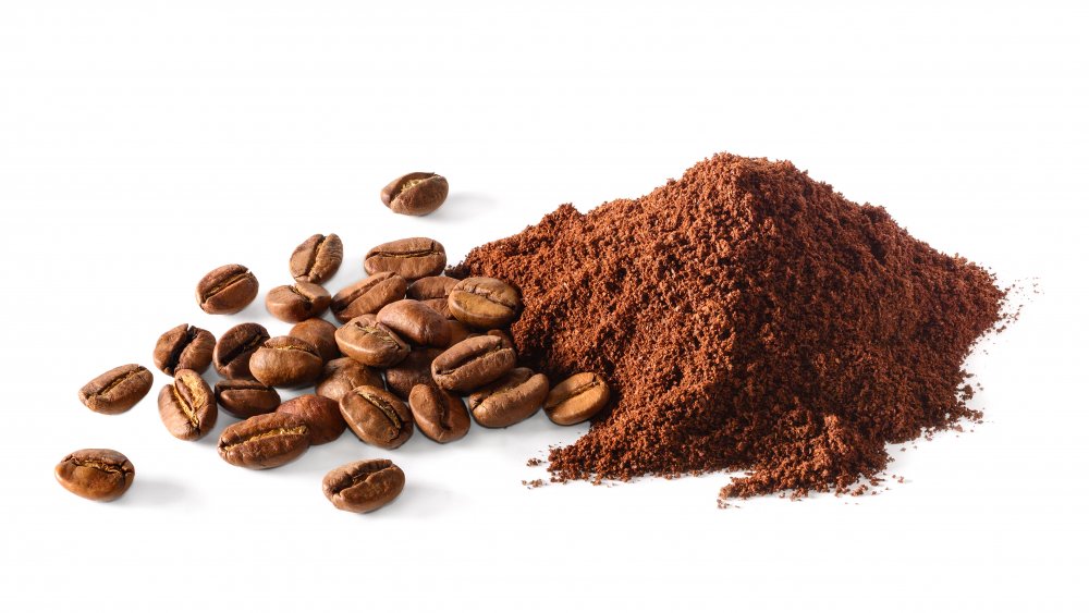 coffee beans and ground coffee