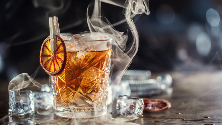 Smoky rum old fashioned