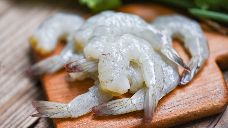 Close up of raw shrimp