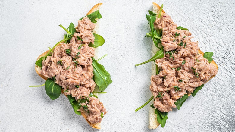 open face tuna salad sandwich