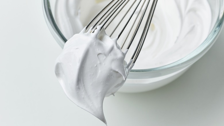 Whisked whipped cream