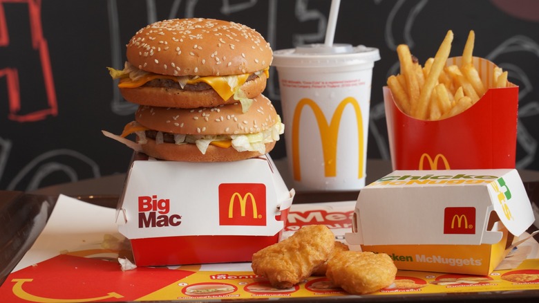 McDonald's tray with fast-food