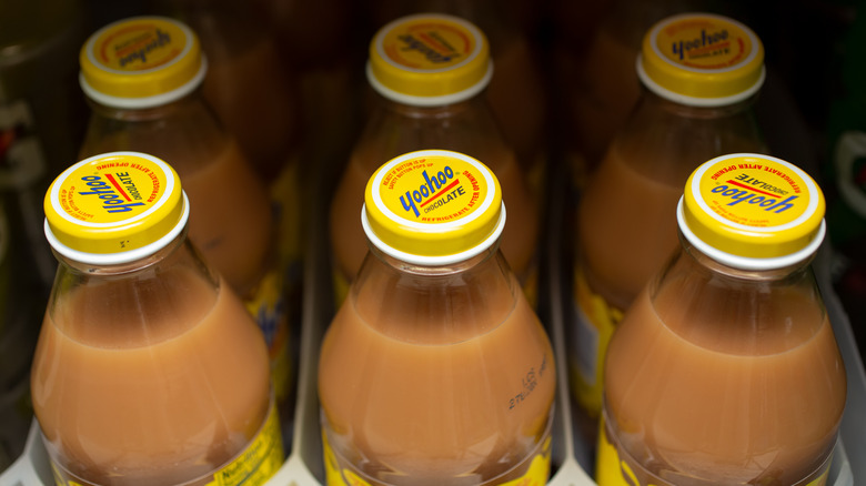 Yoo-hoo bottles in fridge