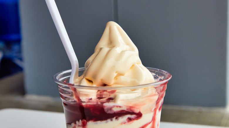 berry and soft serve parfait