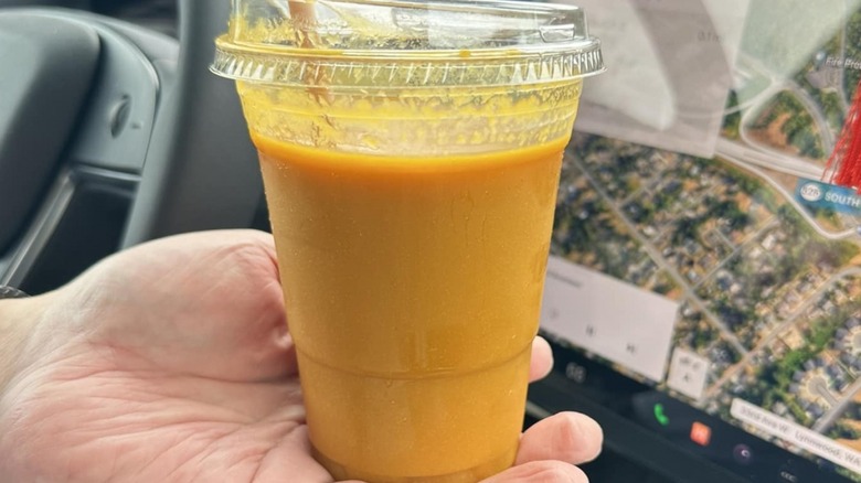 mango smoothie in cup