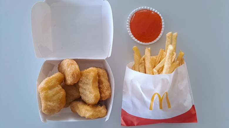 McDonald's McNuggets with fries and sauce