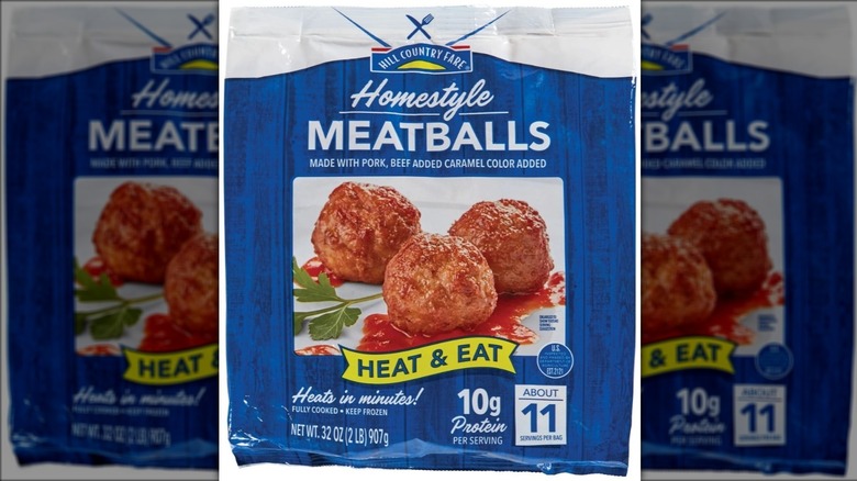 bag of H-E-B homestyle meatballs