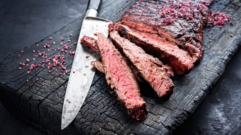 thin sliced rare steak knife