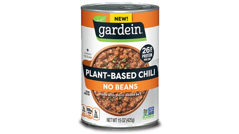 can of Gardein chili