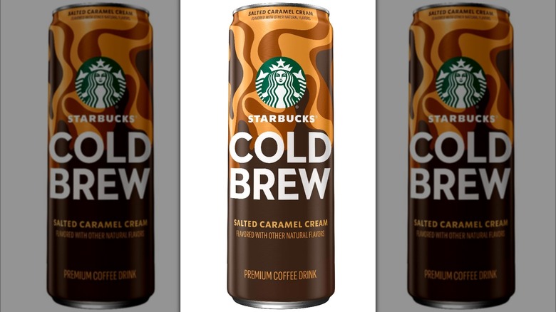 Can of Starbucks salted caramel cream cold brew