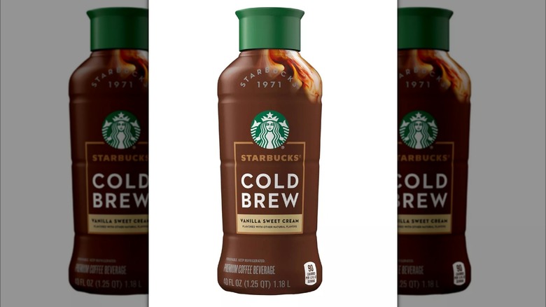 Bottle of Starbucks vanilla sweet cream cold brew