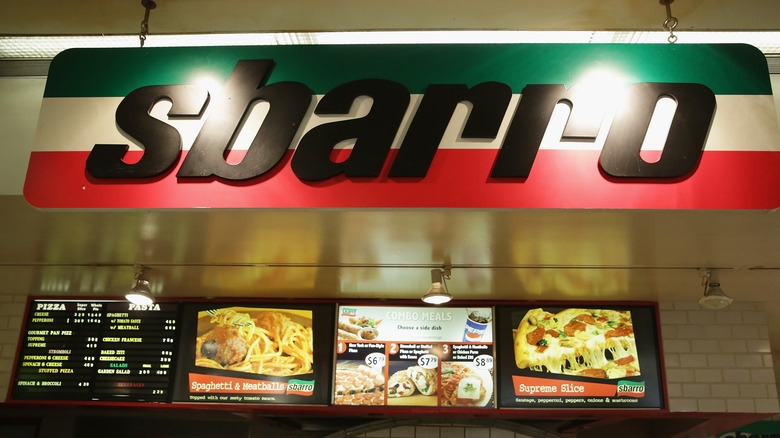 Sbarro sign and menu