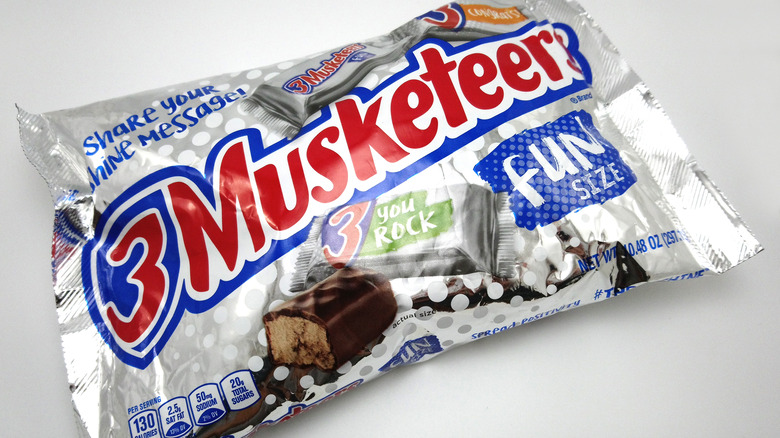 3 Musketeers bars in bag