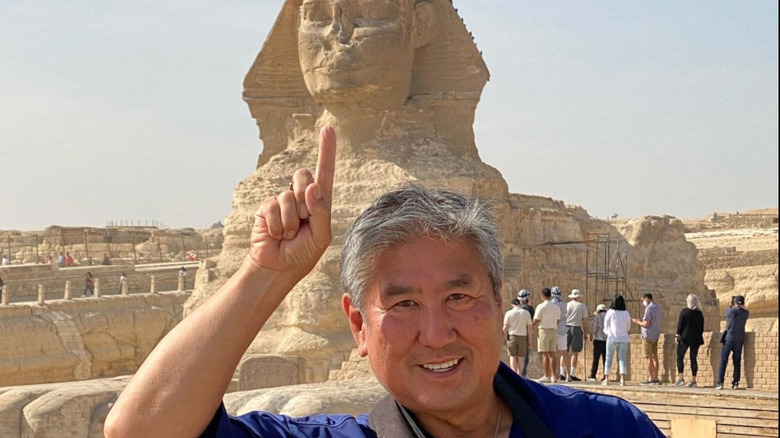 Wong in front of the Sphinx