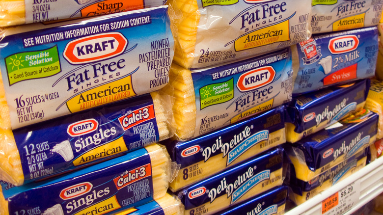 packages of kraft cheese slices