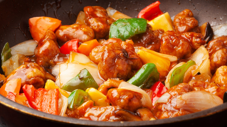 bowl of sweet and sour pork