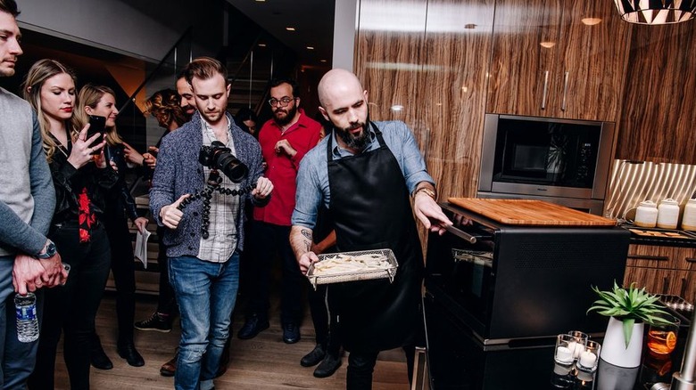 Andrew Rea filming Babish