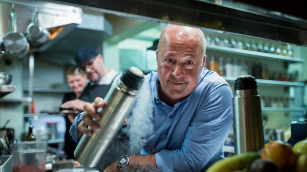 Andrew Zimmern in kitchen