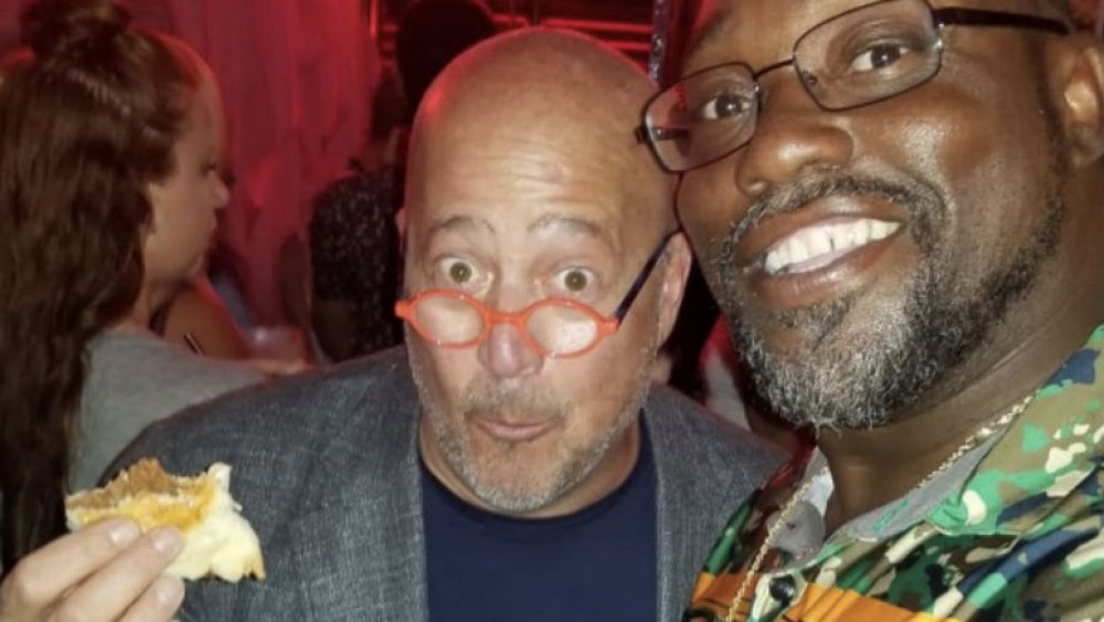 Andrew Zimmern at party