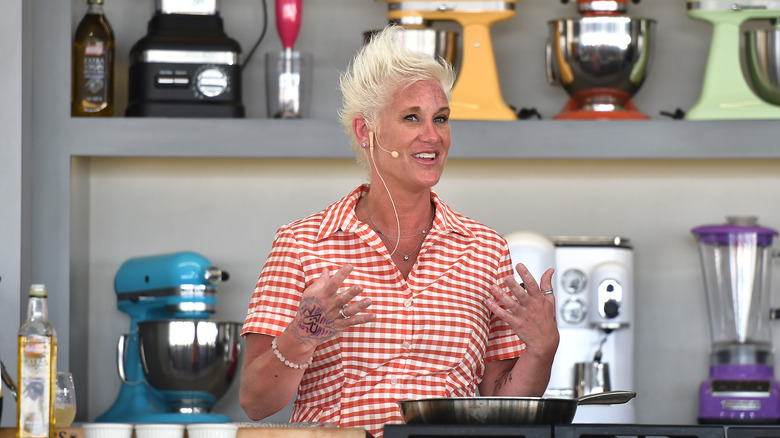 Anne Burrell during cooking demonstration