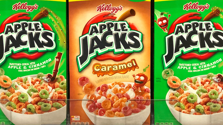 Apple Jacks Caramel cereal box