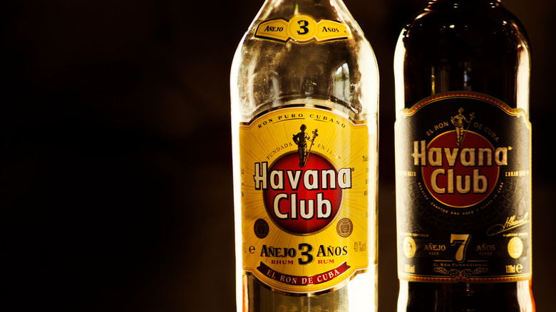 Havana Club rum aged three years, aged seven years