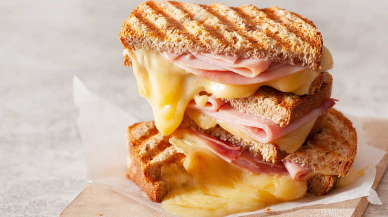 Cuban sandwich with melty cheese