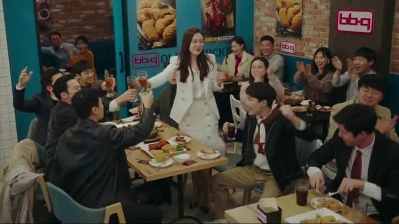 bb.q Chicken restaurant and products as seen in the k-drama Crash Landing On You