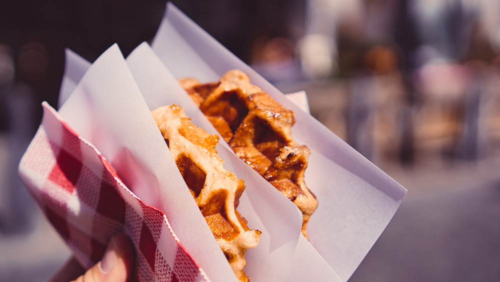 sugary Liege Belgian waffle