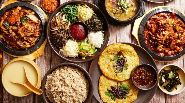 Bibimbap and other Korean dishes