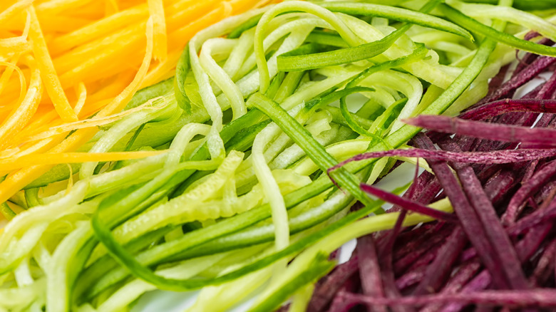 Closeup of bibimbap ingredients