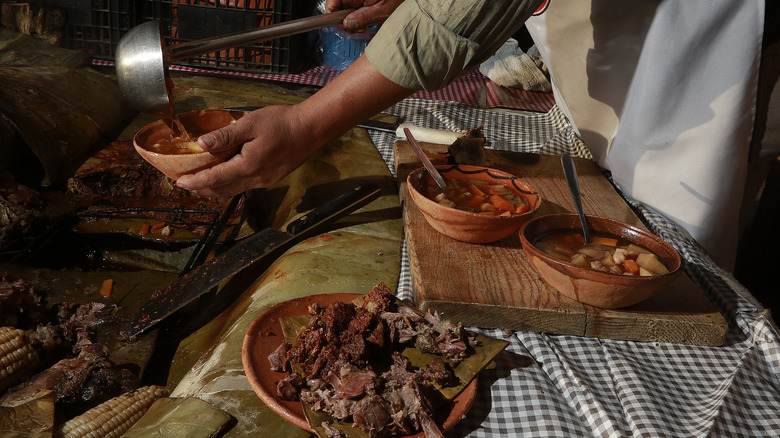 Mexican barbacoa meal 