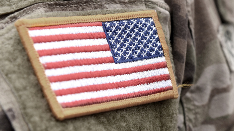 USA flag patch on service member