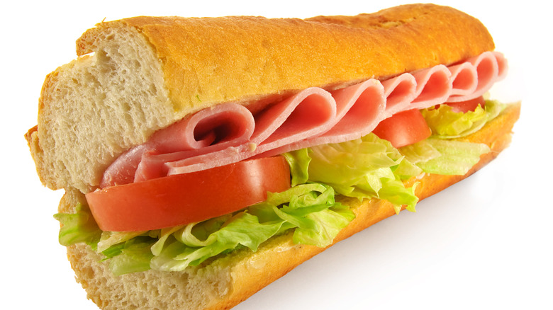 Submarine sandwich with cold cuts