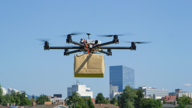 drone carrying package