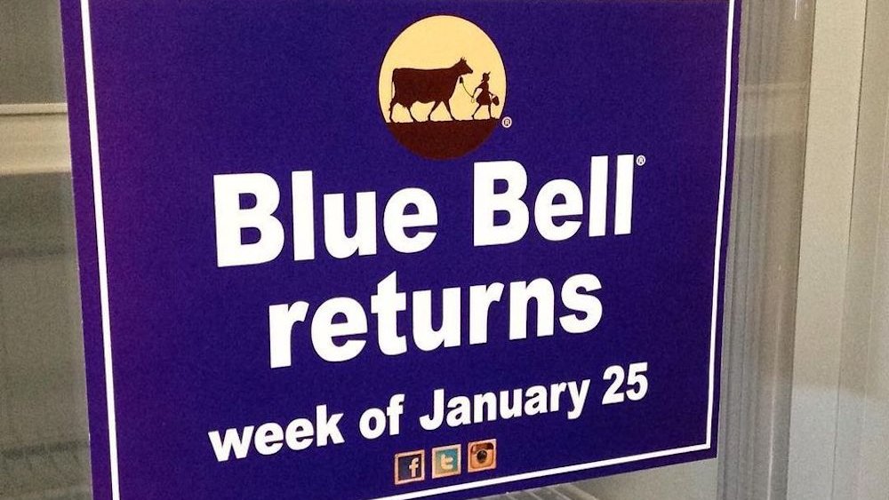 blue bell shutdown sign