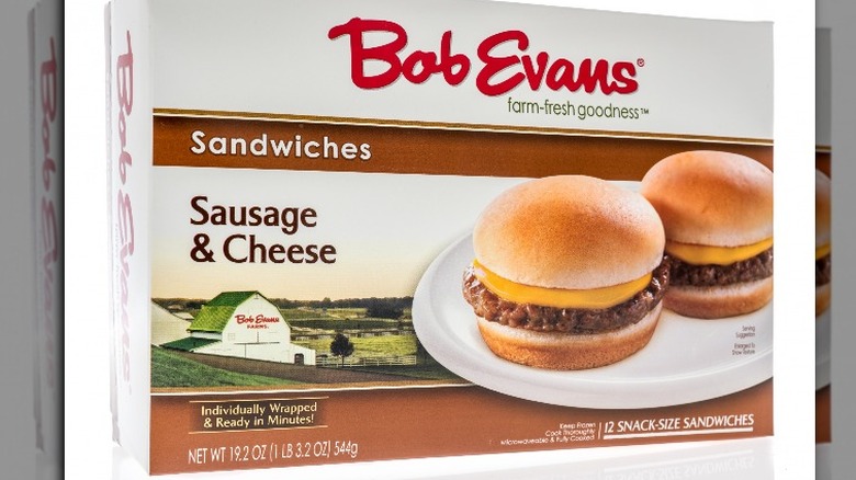 Bob Evans box of sausage biscuits 