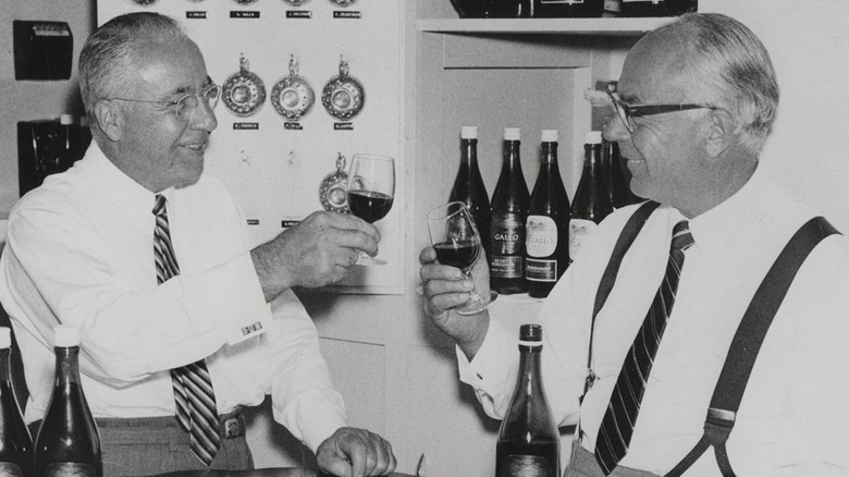 ernest and julio gallo toasting