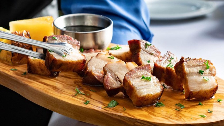 plate of pork belly