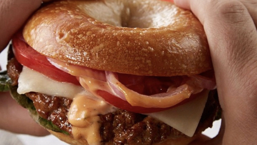 Bruegger's bagel burger