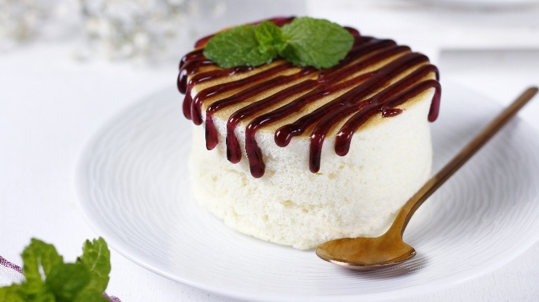 Japanese souffle pancake with chocolate