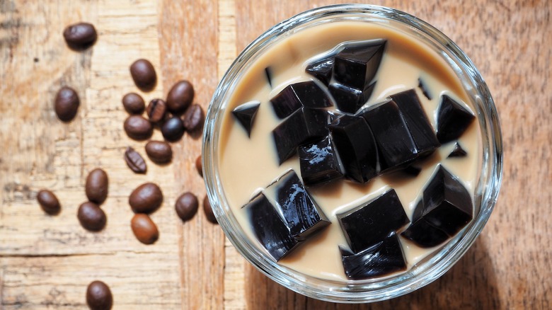 grass jelly in boba tea