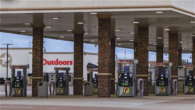 Gas pumps at Buc-ee's