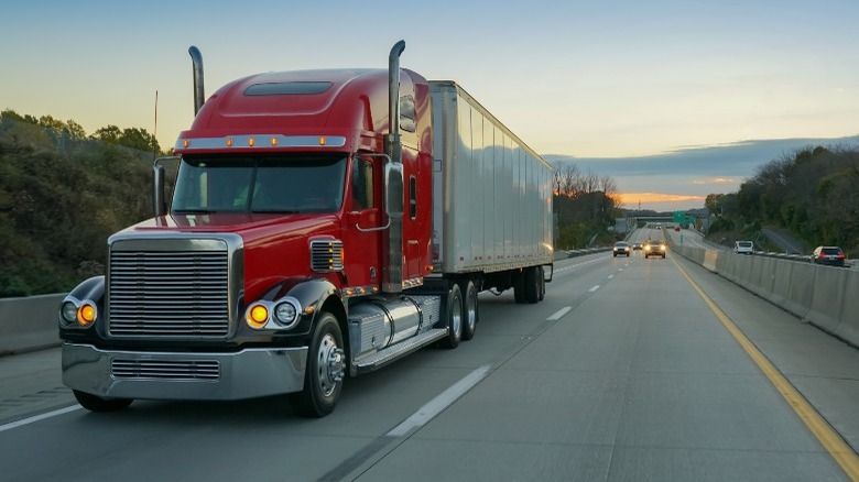 semi-trailer truck driving