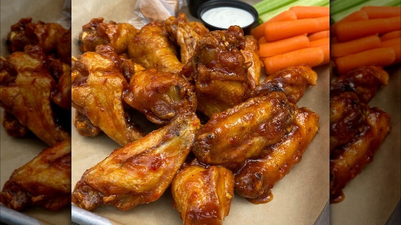 tray of buffalo wild wings chicken wings