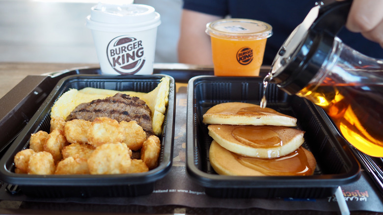 BK breakfast platter being served